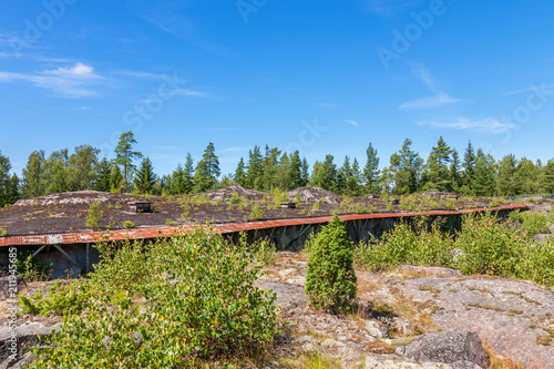 Roof of a fortress that is blasted into the rock, Vaberget, Karsborg in Sweden