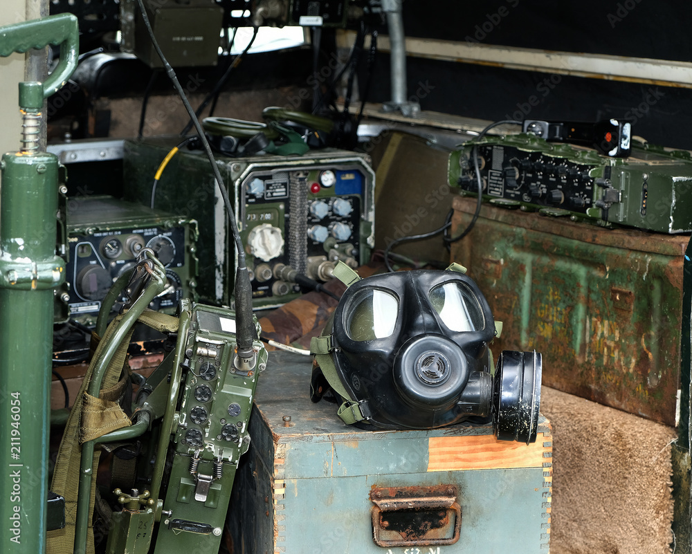 Equipment for communications in second world war in back of vehicle.
