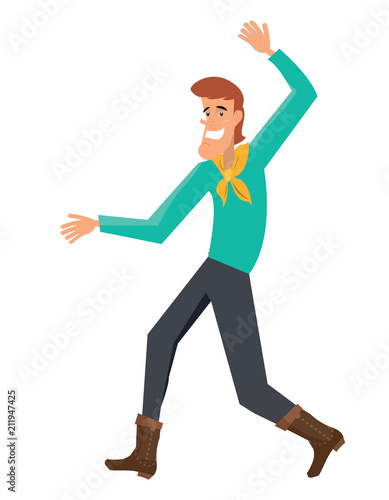 farmer man standing icon over white background, vector illustration