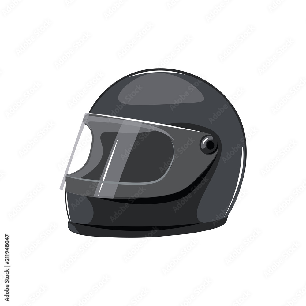 Black motorcycle helmet on a white background Black motorcycle helmet on a white background
