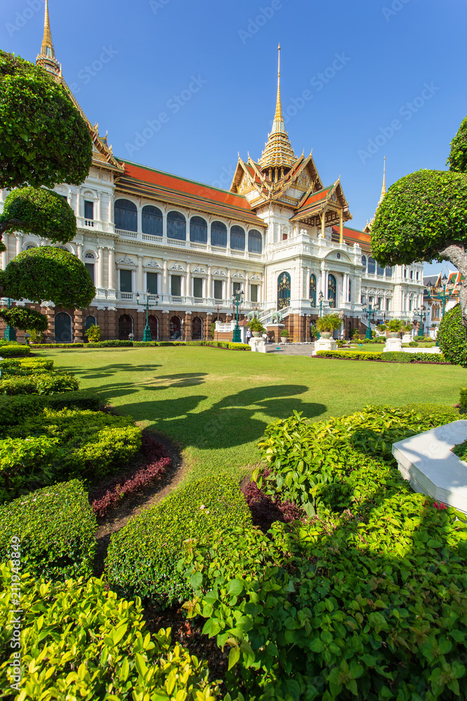 Grand palace, Wat pra kaew with blue sky, bangkok, Thailand