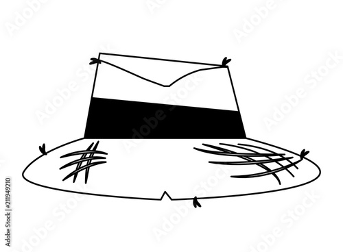 peasant hat icon over white background, vector illustration