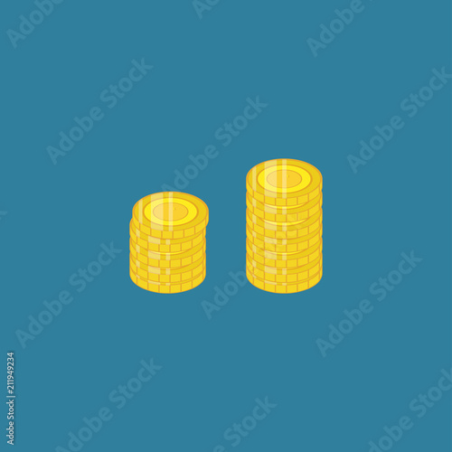 Money Coin Isometric Vector Template Design Illustration