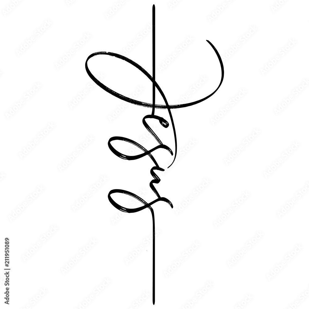 Jesus - Hand written Vector calligraphy lettering text in cross shape ...