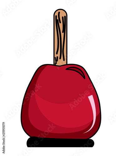 sweet apple icon over white background, vector illustration
