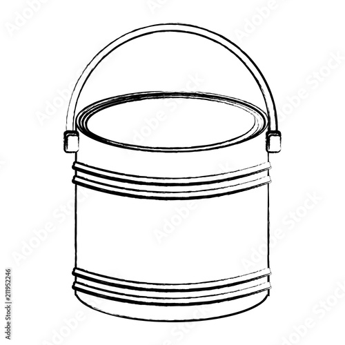 paint bucket icon over white background, vector illustration