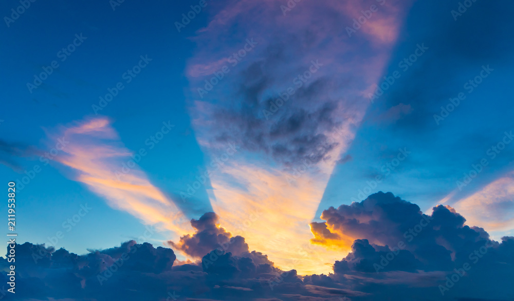 sky and cloud ,abstract light , sunset