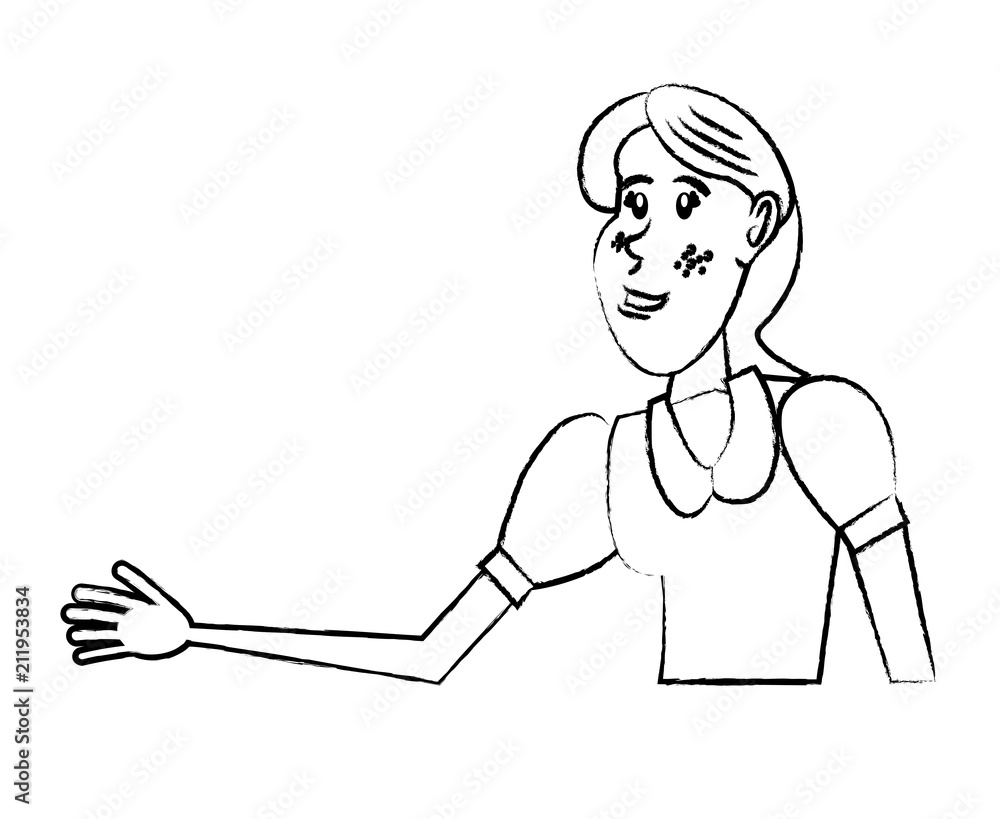 Farmer woman wearing a dress icon over white background, vector illustration Farmer woman wearing a dress icon over white background, vector illustration