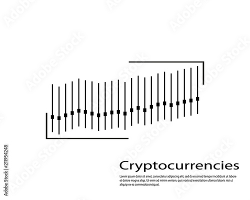 Graph of cryptocurrency. Graphics and analytics of cryptography. vector illustration