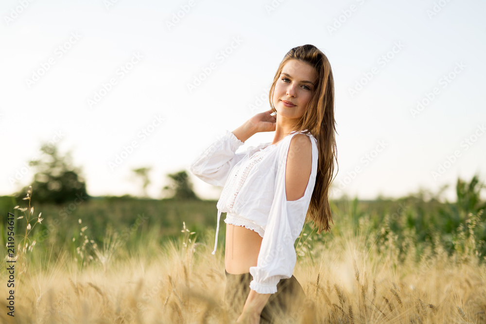 Young beautiful woman spending time in nature Young beautiful woman spending time in nature