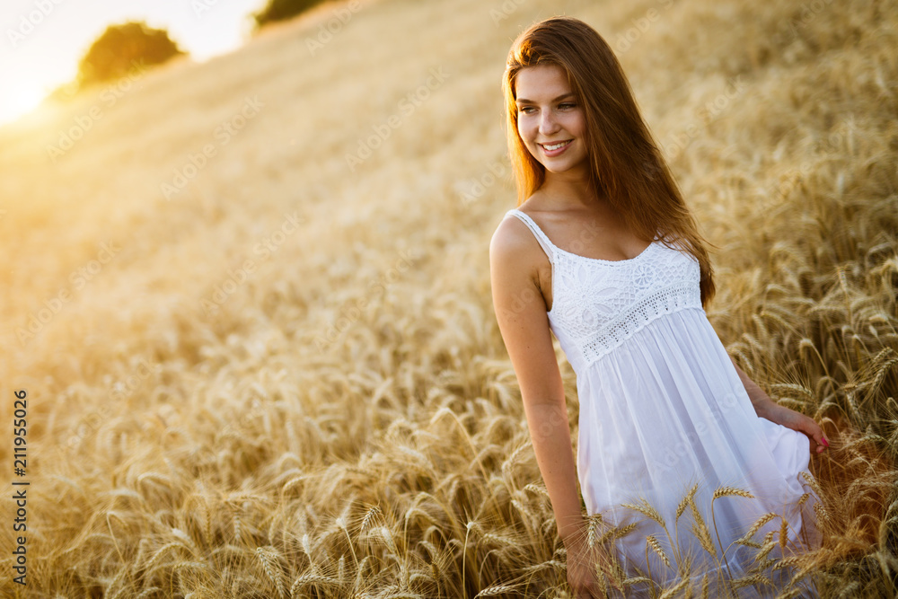 Young beautiful woman spending time in nature Young beautiful woman spending time in nature