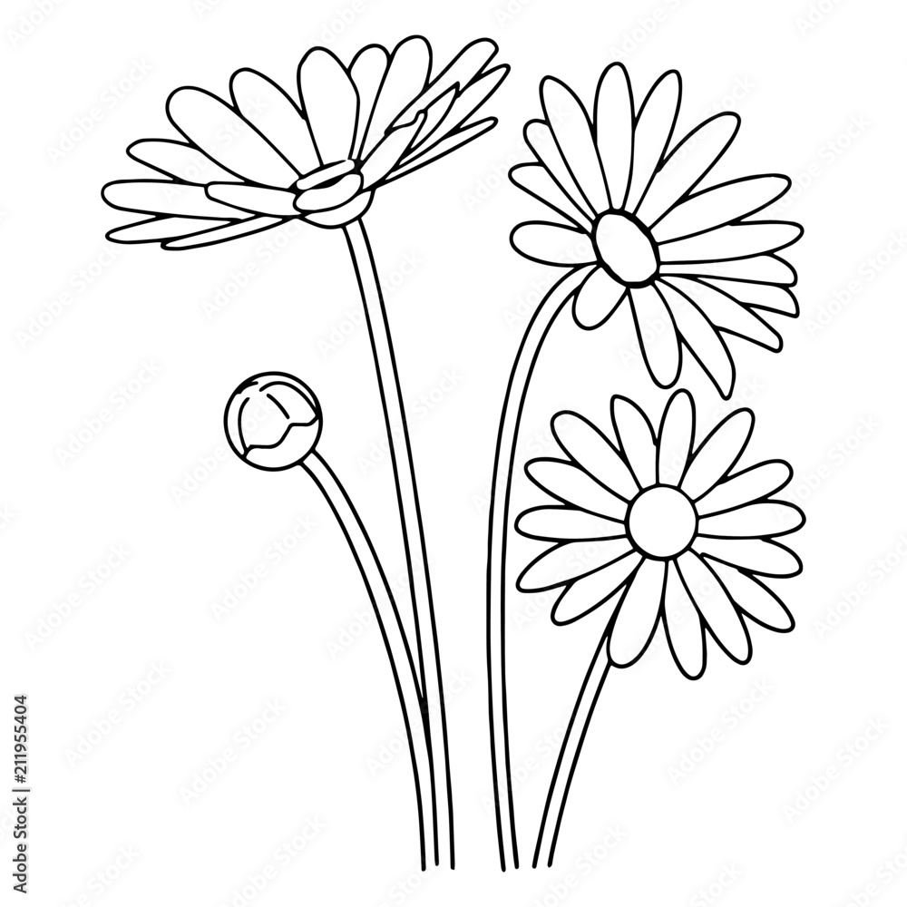 Flower cartoon illustration isolated on white background for children color  book Stock Vector | Adobe Stock