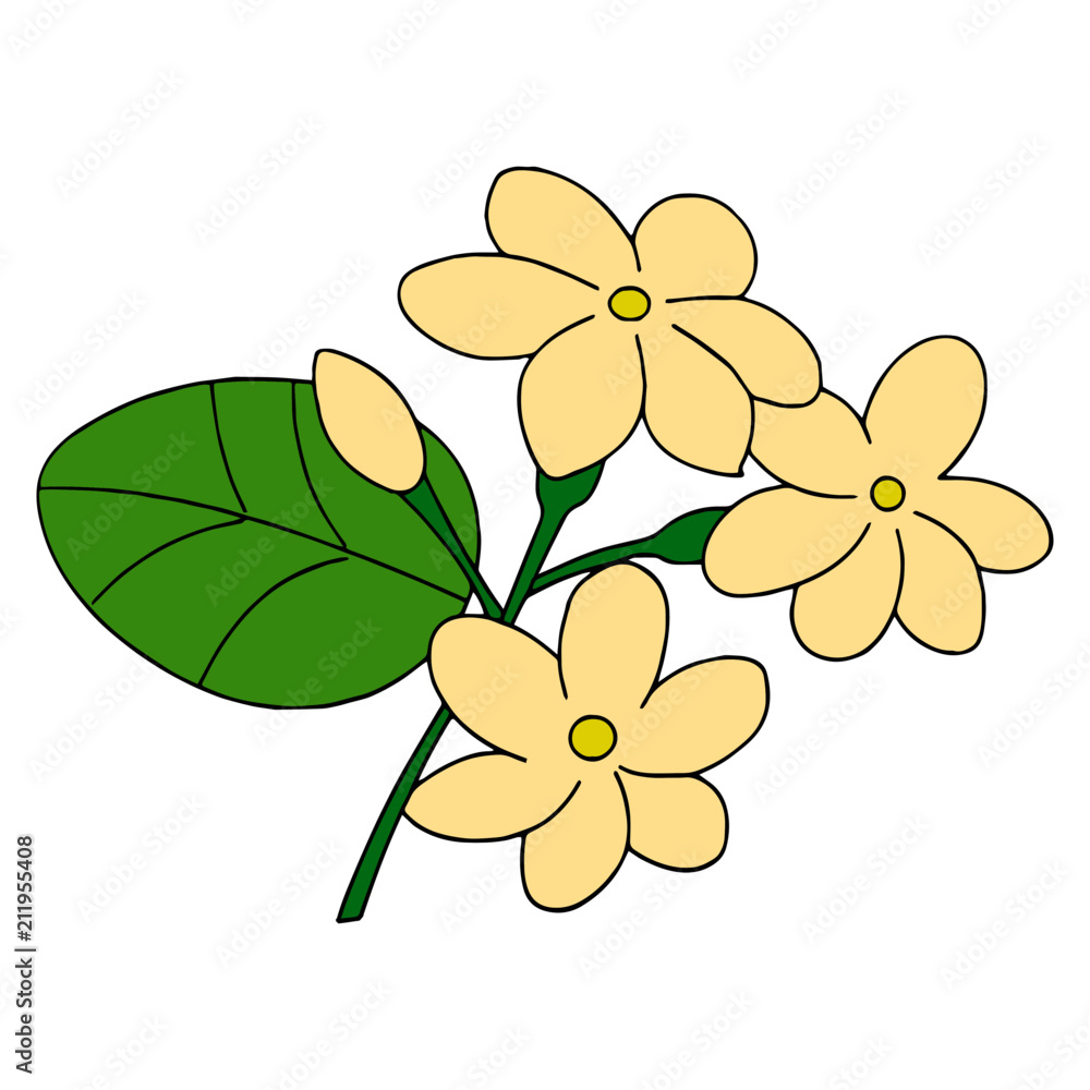 Naklejka premium Flower cartoon illustration isolated on white background for children color book