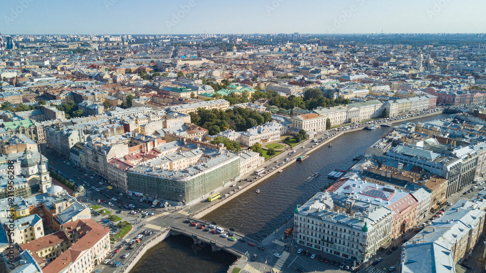Fototapeta premium Panoramic view of Saint Petersburg, drone photo