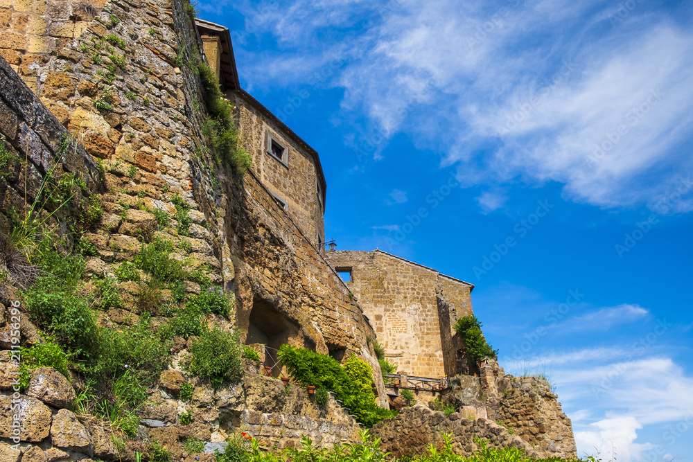 Civita di Bagnoregio, Italy - Entry gate to the historic town of Civita di Bagnoregio with its defending walls