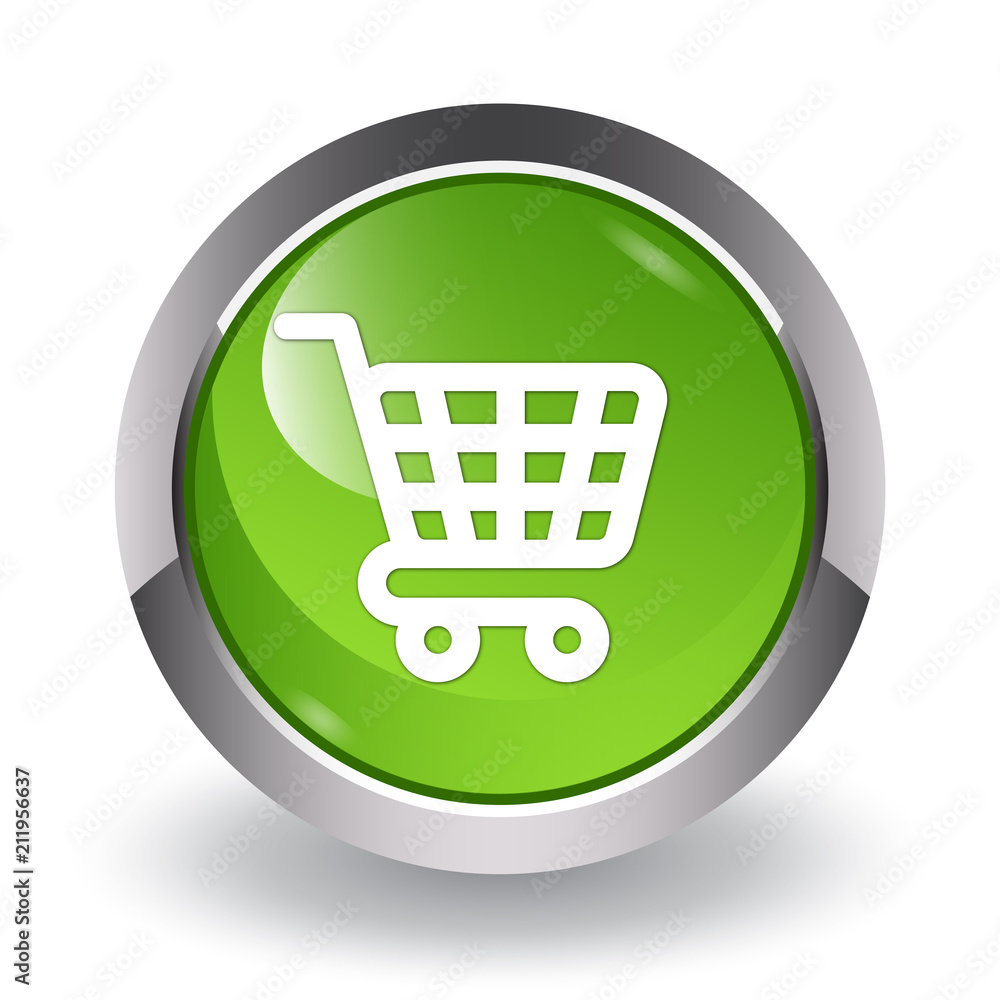 E-commerce icon glossy green button E-commerce icon glossy green button