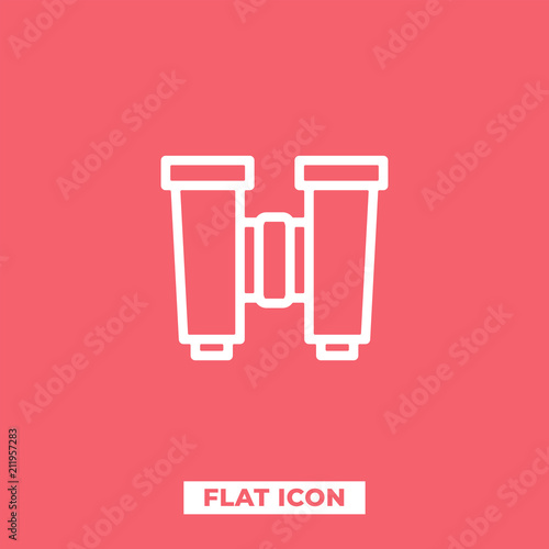 Illustration of binoculars icon on white background