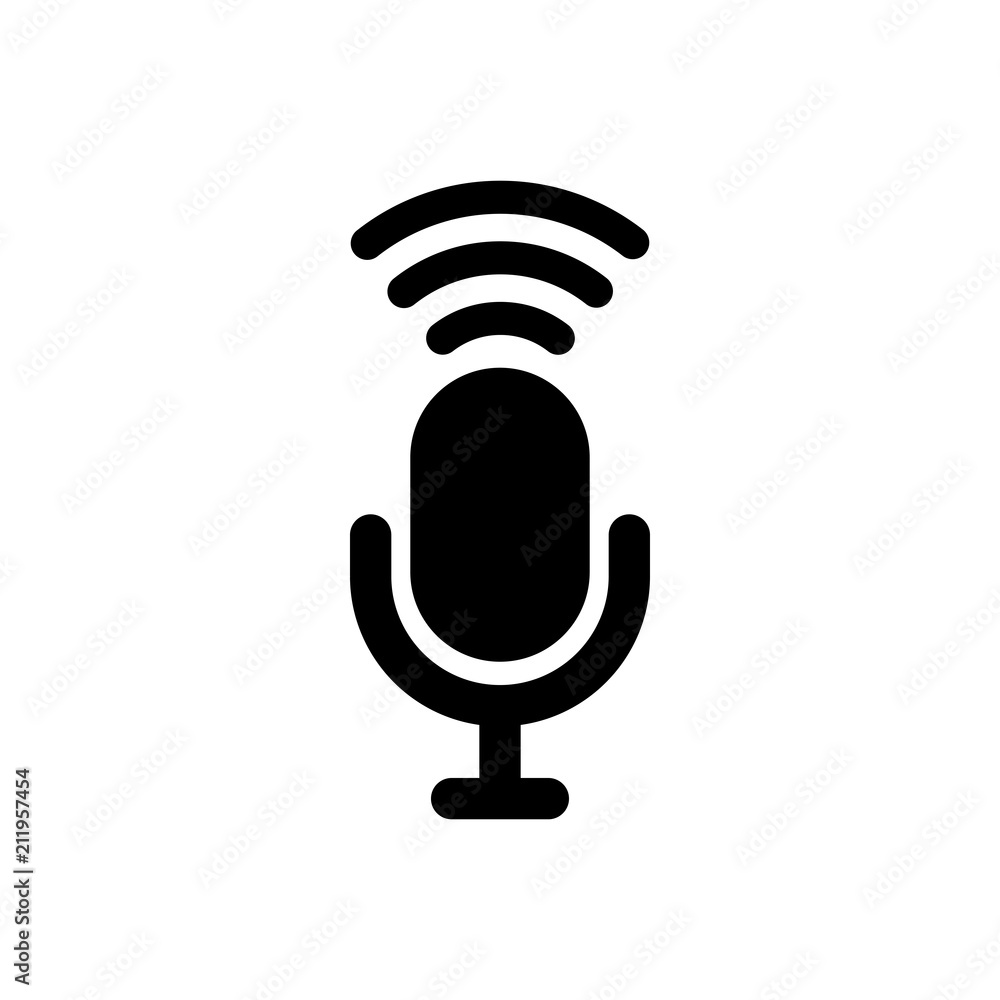 Microphone vector icon, mic symbol Stock Adobe