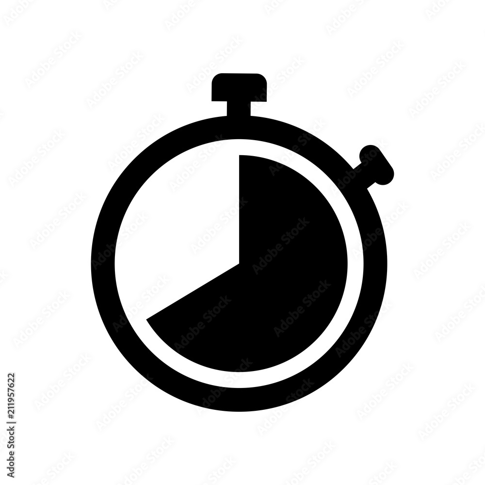 Stopwatch vector icon, sport time symbol. Simple, flat design for web or mobile app Stopwatch vector icon, sport time symbol. Simple, flat design for web or mobile app