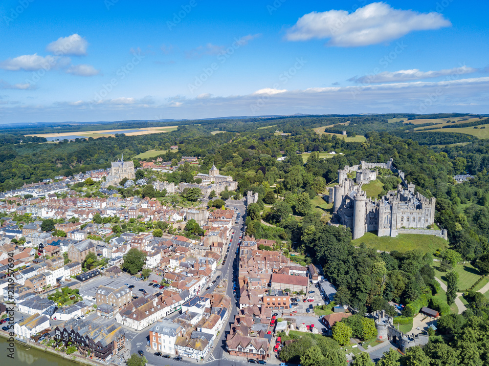Aerial view of the historical Arundle Castle