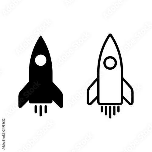 Rocket vector icon, campaign launch symbol. Simple, flat design for web or mobile app
