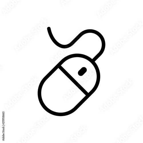 Computer mouse vector icon, pc cursor symbol. Simple, flat design for web or mobile app