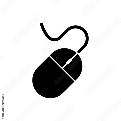 Computer mouse vector icon, pc cursor symbol. Simple, flat design for web or mobile app