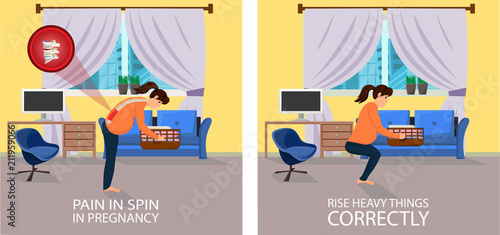 Position when Lifting things for Pregnant.