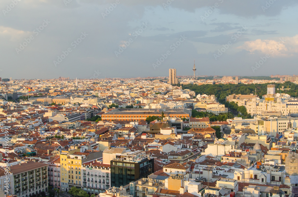 View of the skyline of madrid
