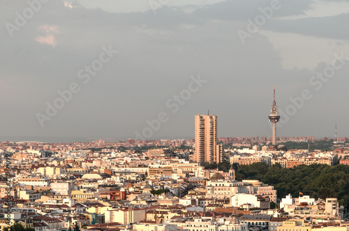 Skyline of Madrid with piruli and other building