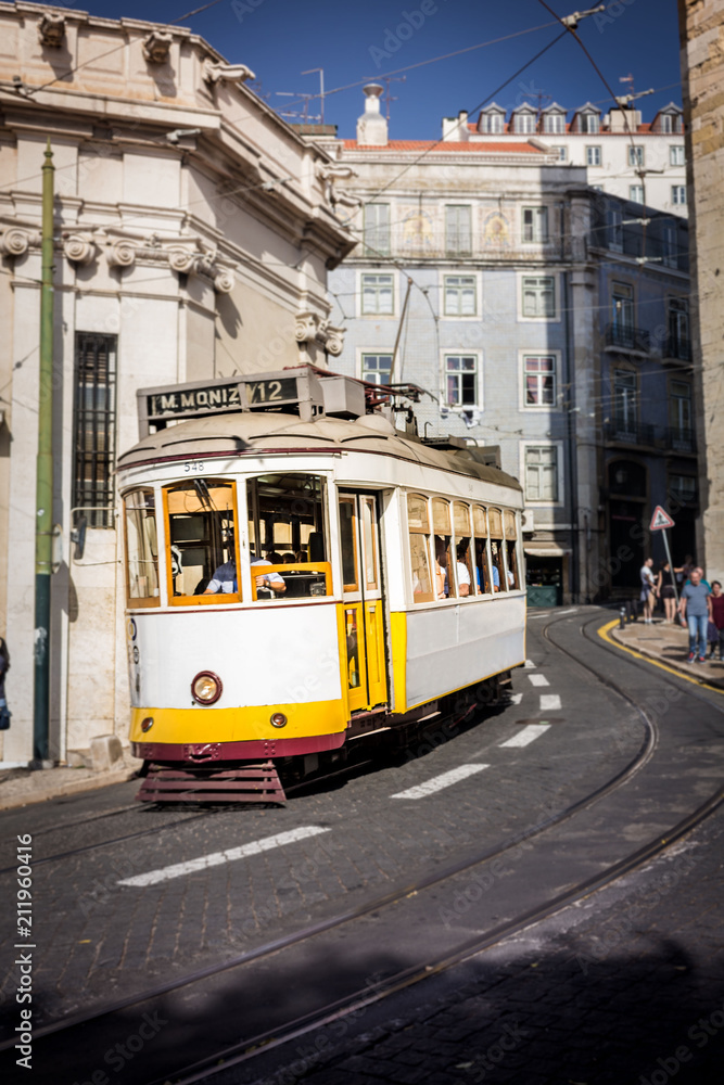Tram in the Streets of Lisbon