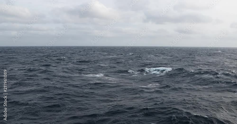 Clip of forboading waves under a cloudy sky. Clip of forboading waves under a cloudy sky.