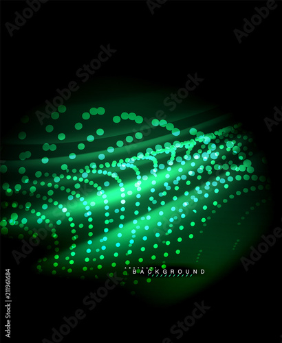 Neon glowing techno lines, hi-tech futuristic abstract background template with square shapes © antishock