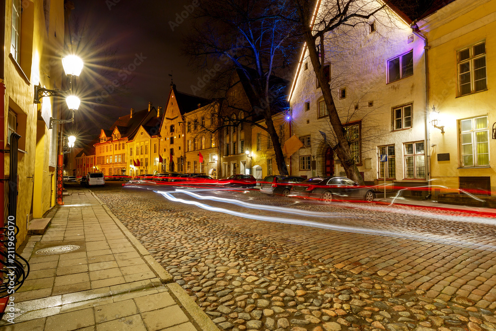Fototapeta premium Tallinn. Old medieval street.