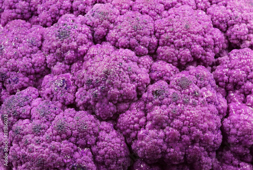 Closeup photo of purple cauliflower