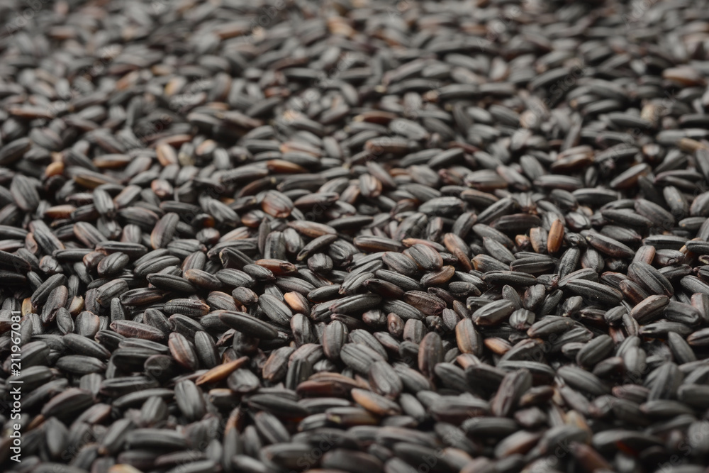 Arroz negro crudo, macro Arroz negro crudo, macro
