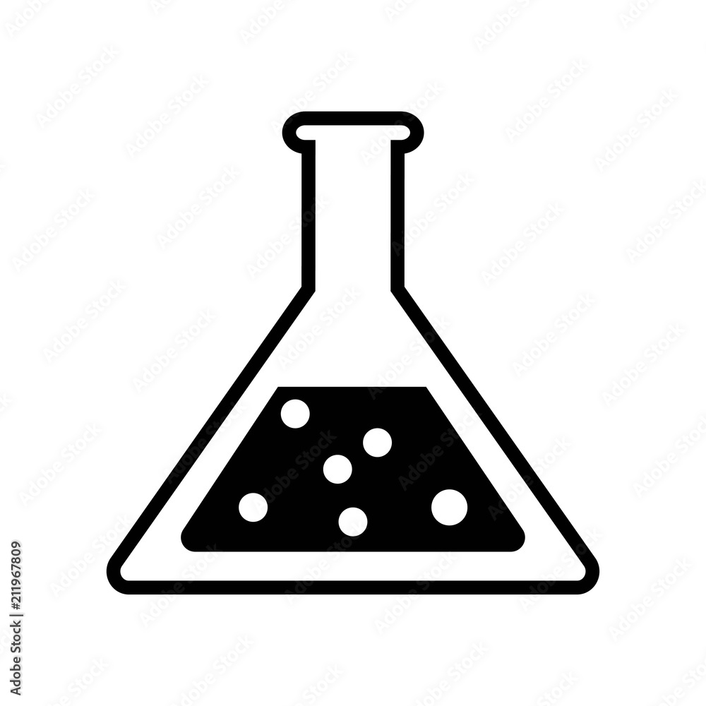Chemistry flask with liquid icon vector icon. Simple element illustration. Chemistry flask with