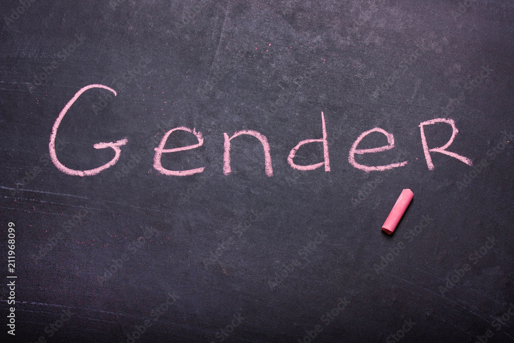 Obraz premium The word gender is written chalk