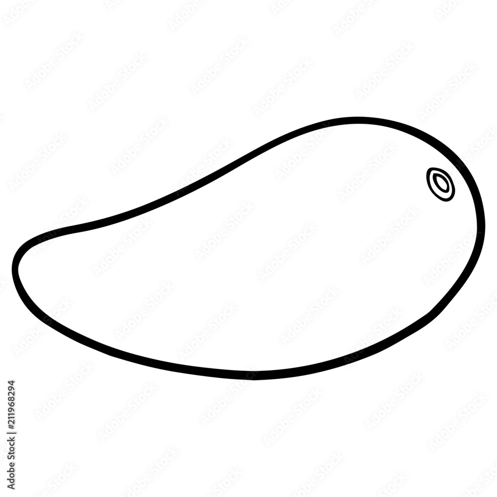 Mango cartoon illustration isolated on white background for children color book Mango cartoon illustration isolated on white background for children color book