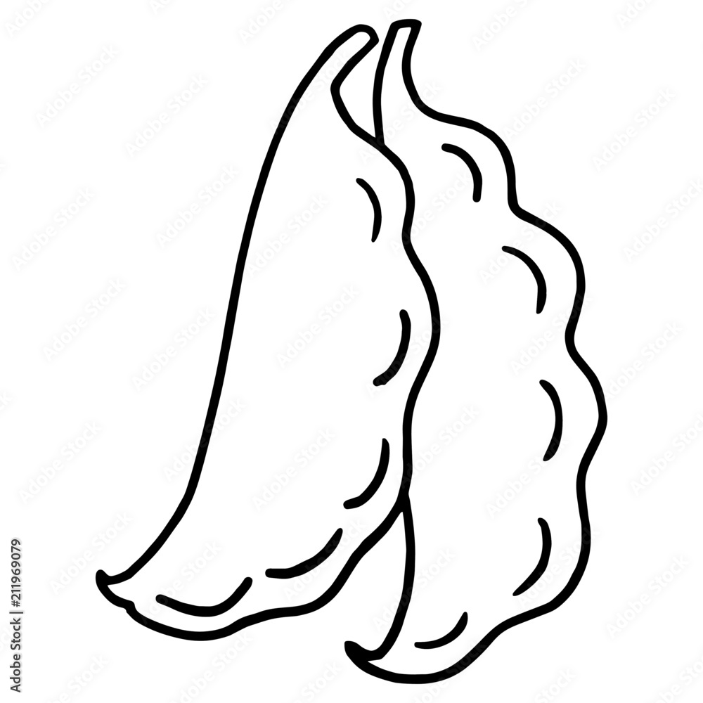 Peas cartoon illustration isolated on white background for children color book Peas cartoon illustration isolated on white background for children color book