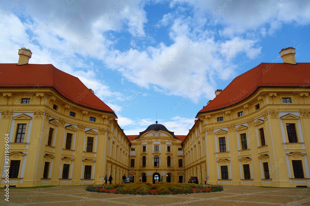 Chateau in Slavkov u Brna, Czech Republic, a Beautiful Baroque Pearl where Napoleon Concluded Peace after the Battle of Three Emperors in 1805, Central Europe