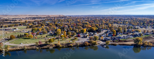 Aerial View of Payette Idaho and Snake River