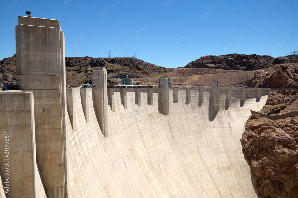 Hoover Dam on sunny day, Nevada, USA Hoover Dam on sunny day, Nevada, USA