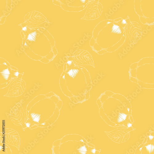 Seamless Pattern with Quince