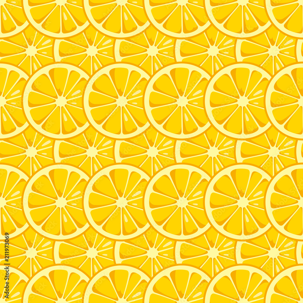 Lemon slices seamless pattern. Lemon slices seamless pattern.