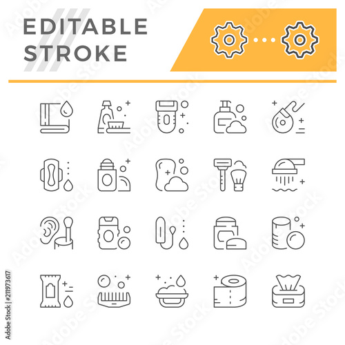 Set line icons of hygiene