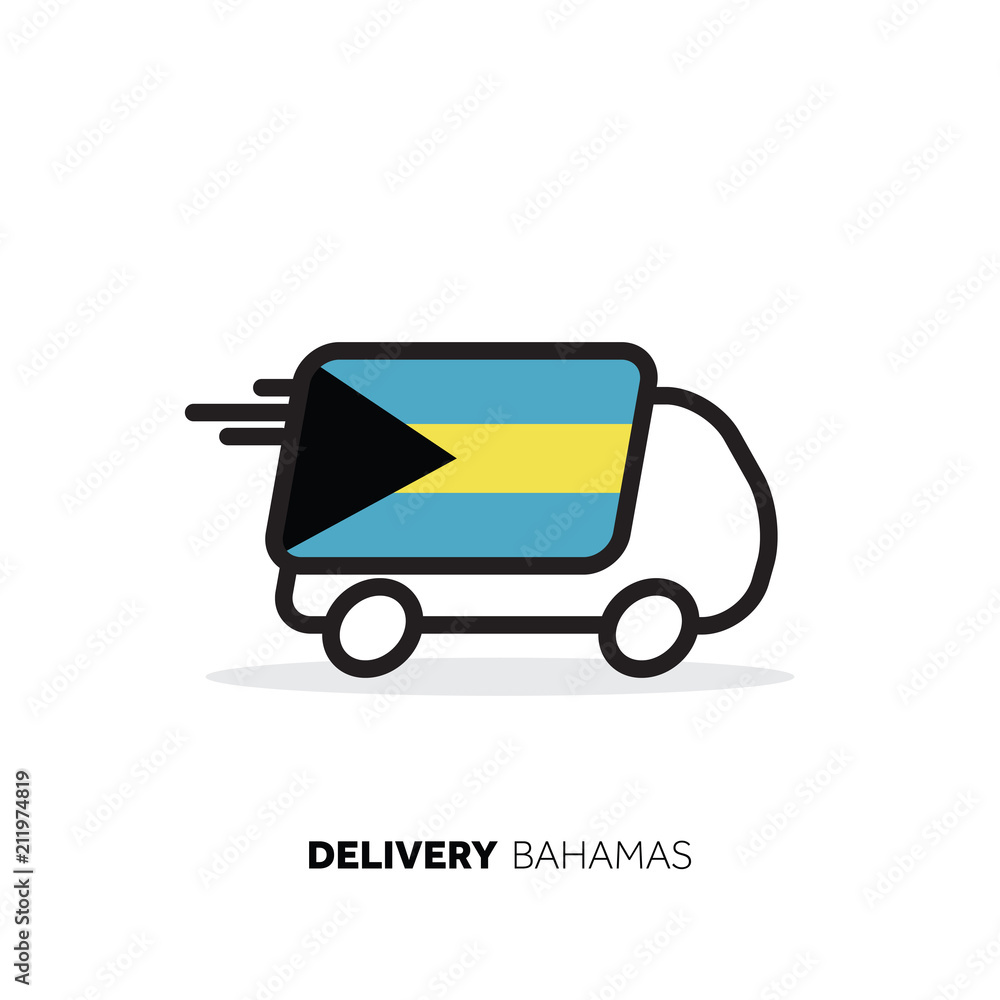 Bahamas delivery van. Country logistics concept Bahamas delivery van. Country logistics concept