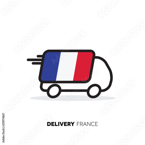 France delivery van. Country logistics concept