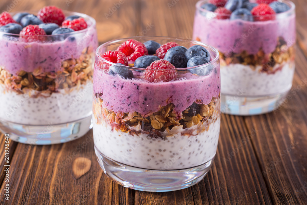 Chia yogurt with granola Chia yogurt with granola