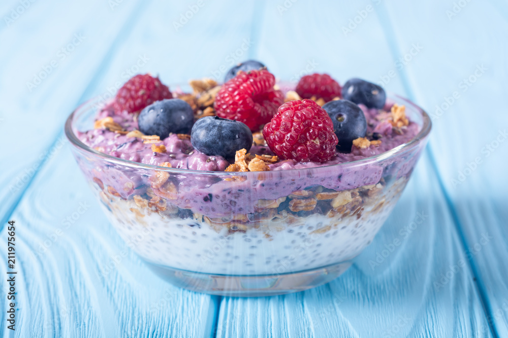 Chia yogurt with granola Chia yogurt with granola